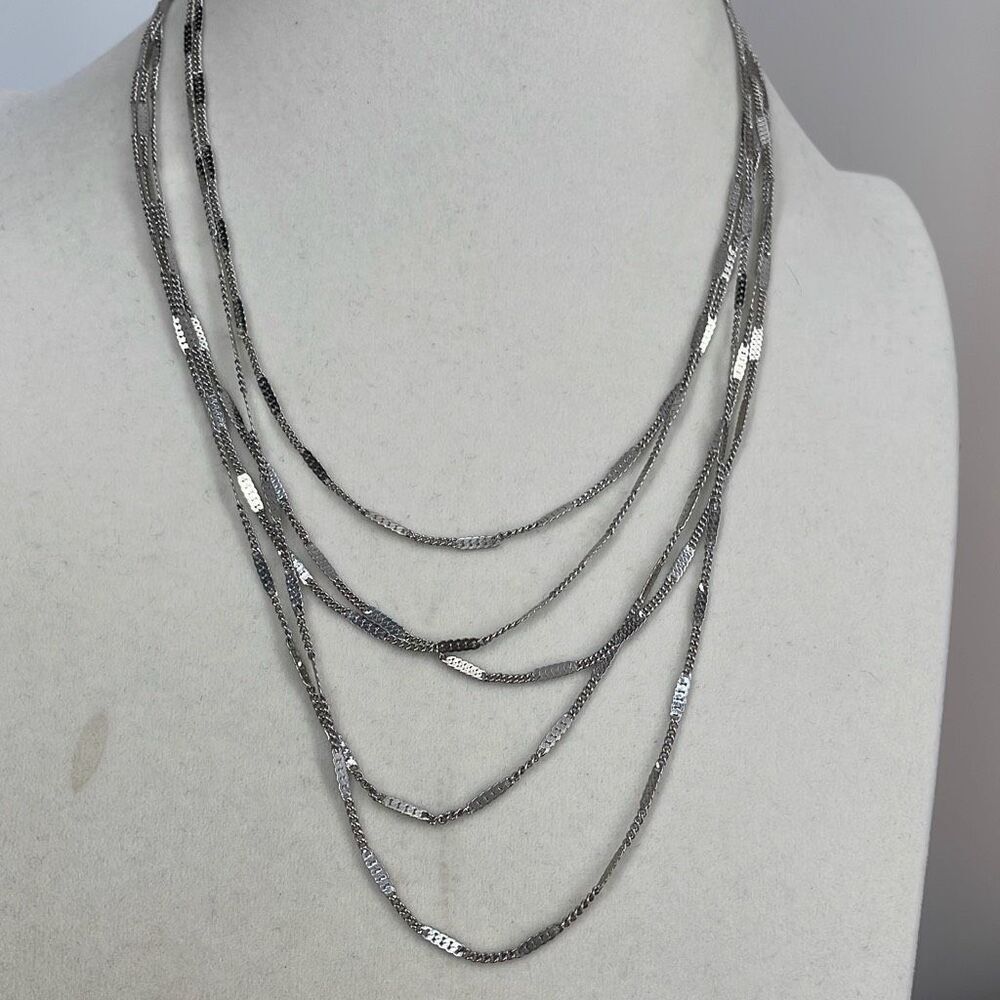 Vintage Citation multi strand silver colored necklace